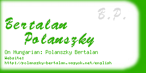 bertalan polanszky business card